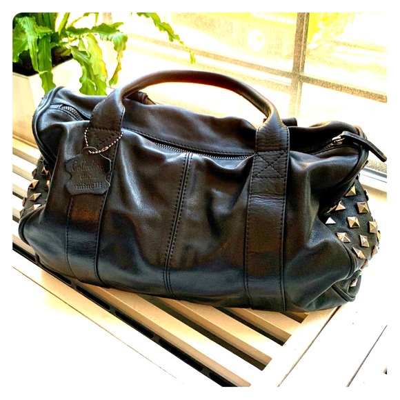 Minelli genuine black leather bag with studs - Picture 4 of 16